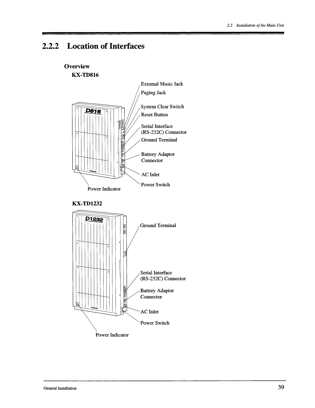 Panasonic KX-TD1232, KX-TD816 manual 