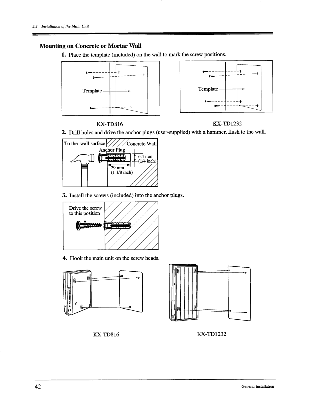 Panasonic KX-TD816, KX-TD1232 manual 