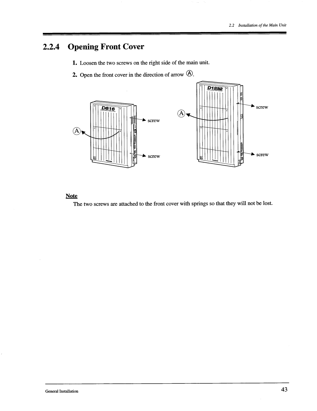 Panasonic KX-TD1232, KX-TD816 manual 