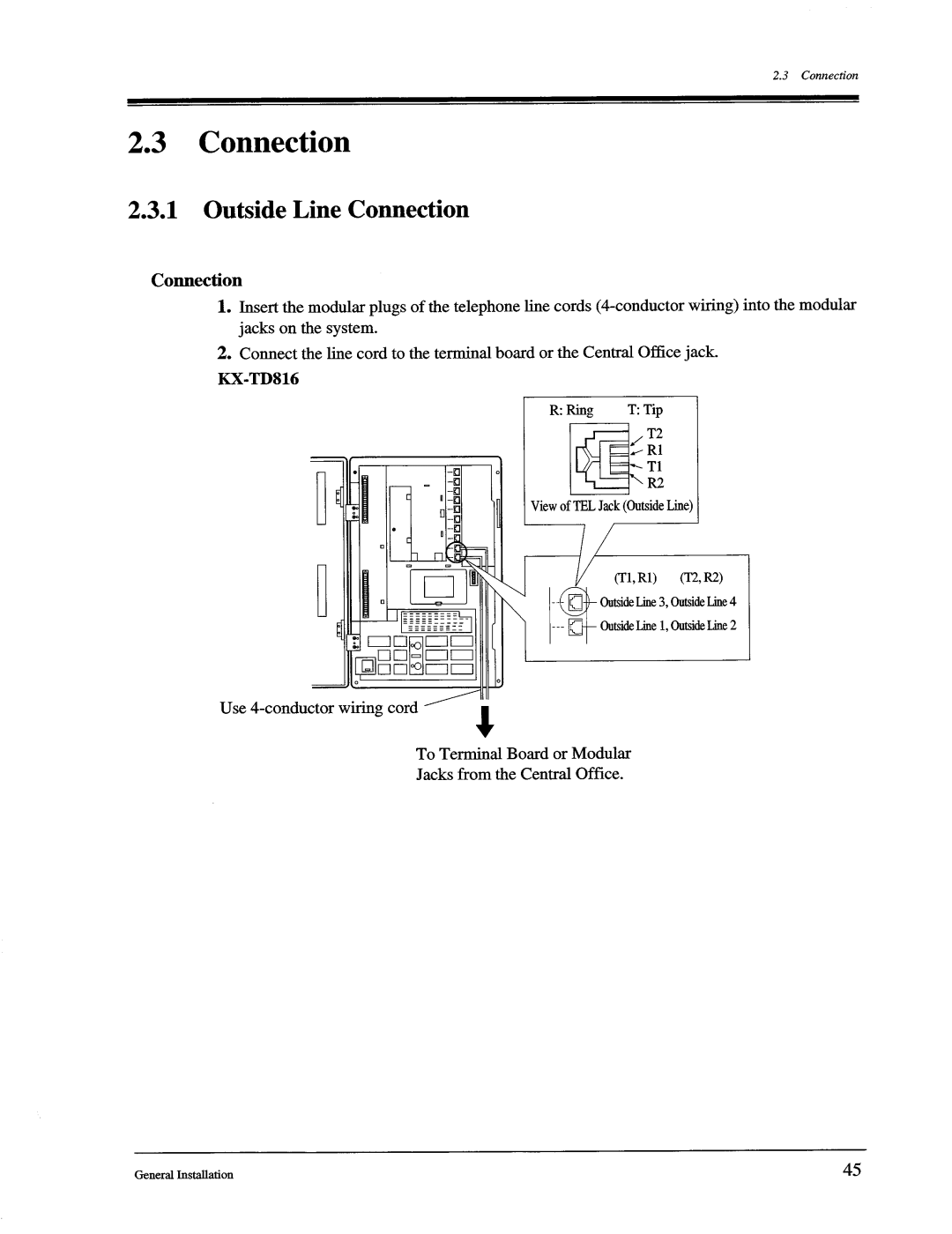 Panasonic KX-TD1232, KX-TD816 manual 