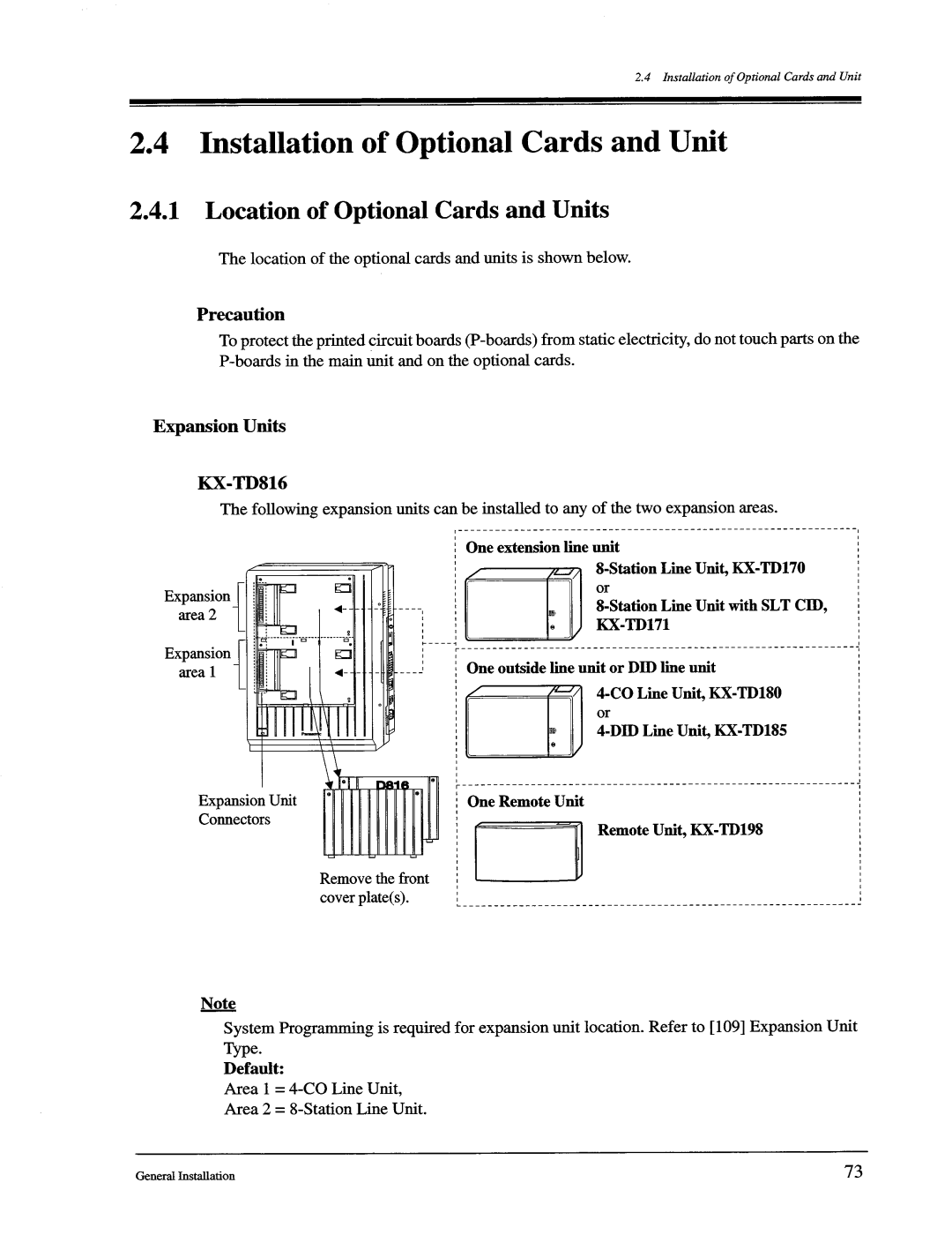 Panasonic KX-TD1232, KX-TD816 manual 