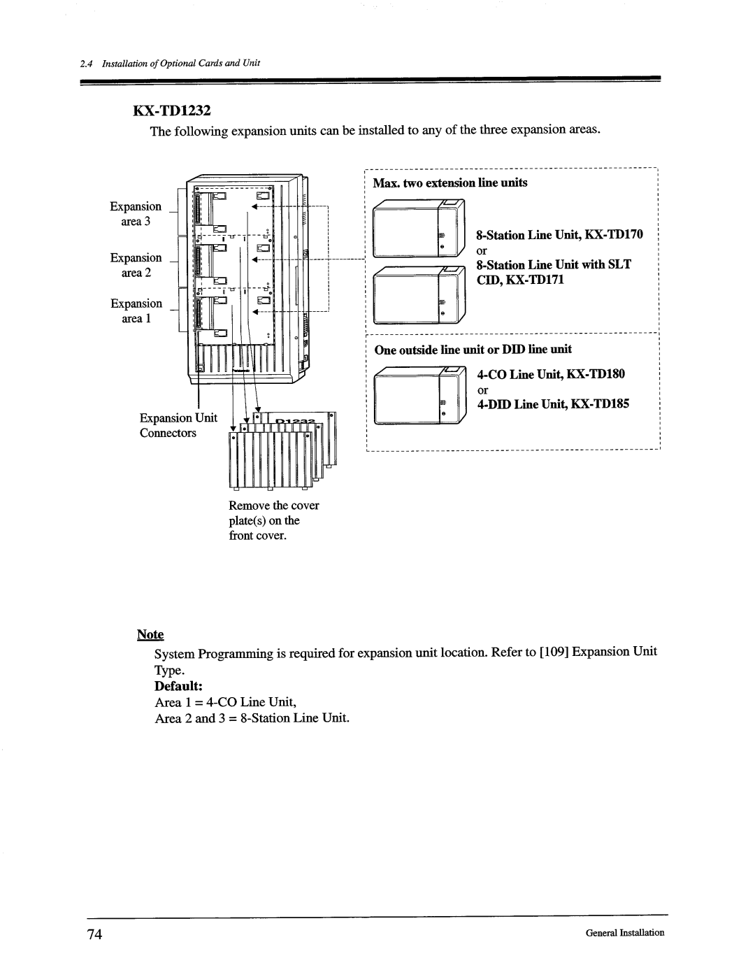 Panasonic KX-TD816, KX-TD1232 manual 