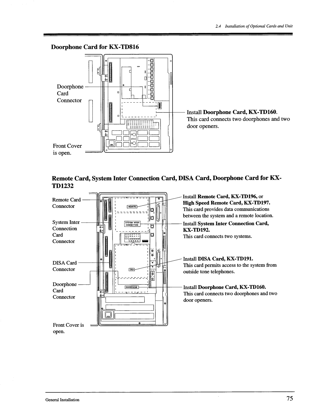 Panasonic KX-TD1232, KX-TD816 manual 