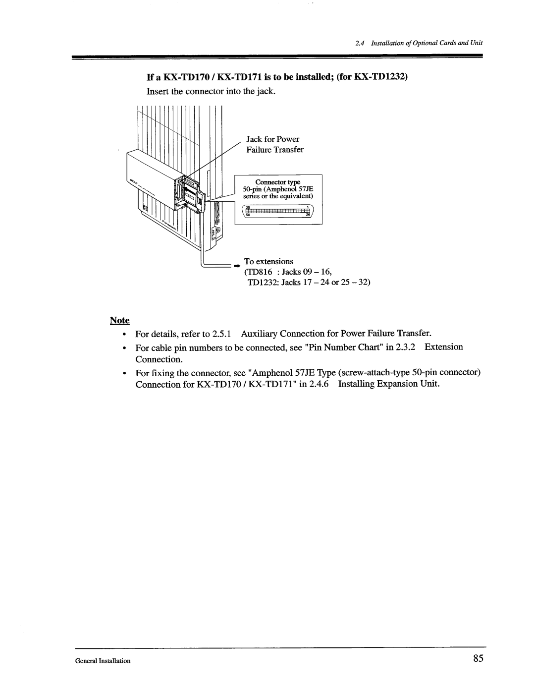 Panasonic KX-TD1232, KX-TD816 manual 