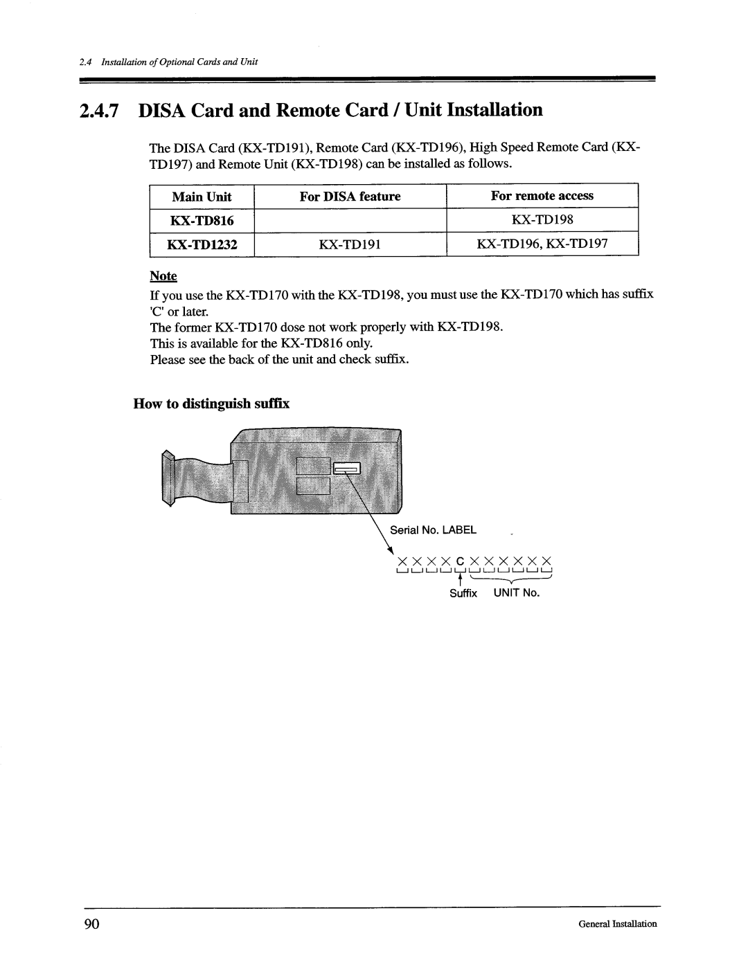 Panasonic KX-TD816, KX-TD1232 manual 