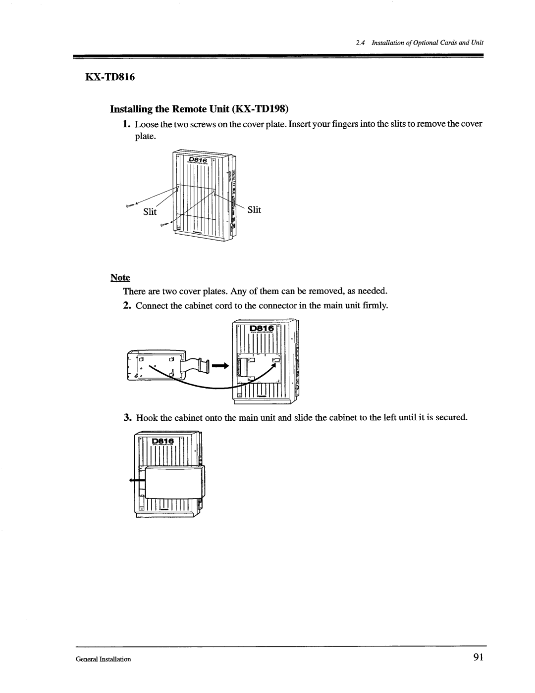 Panasonic KX-TD1232, KX-TD816 manual 