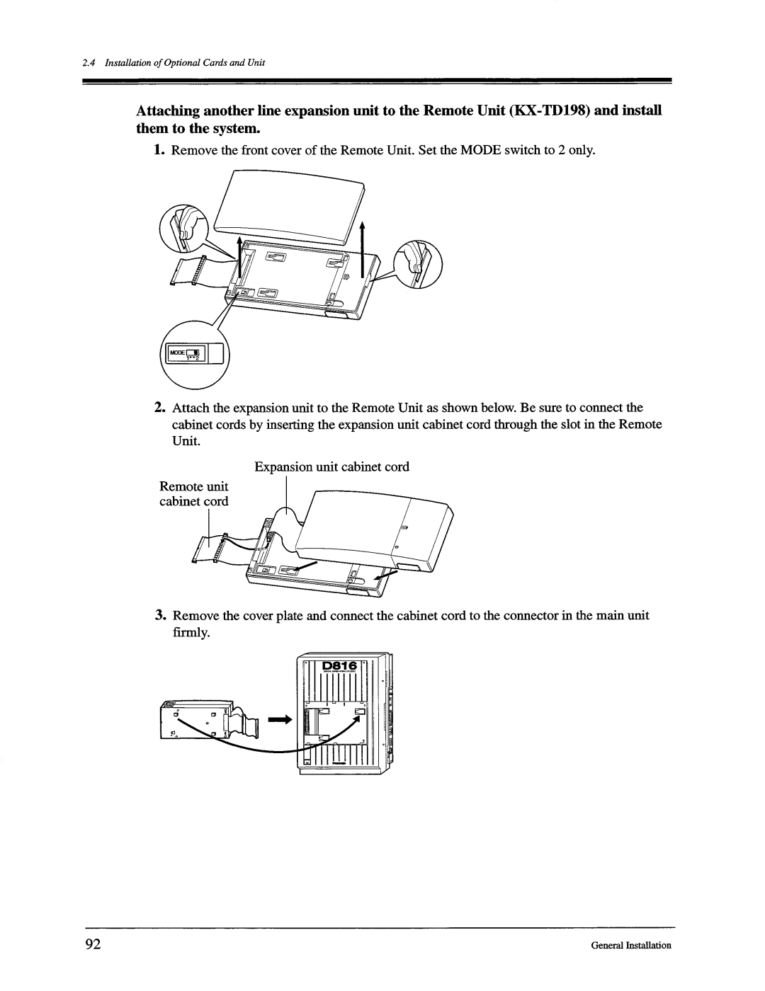 Panasonic KX-TD816, KX-TD1232 manual 