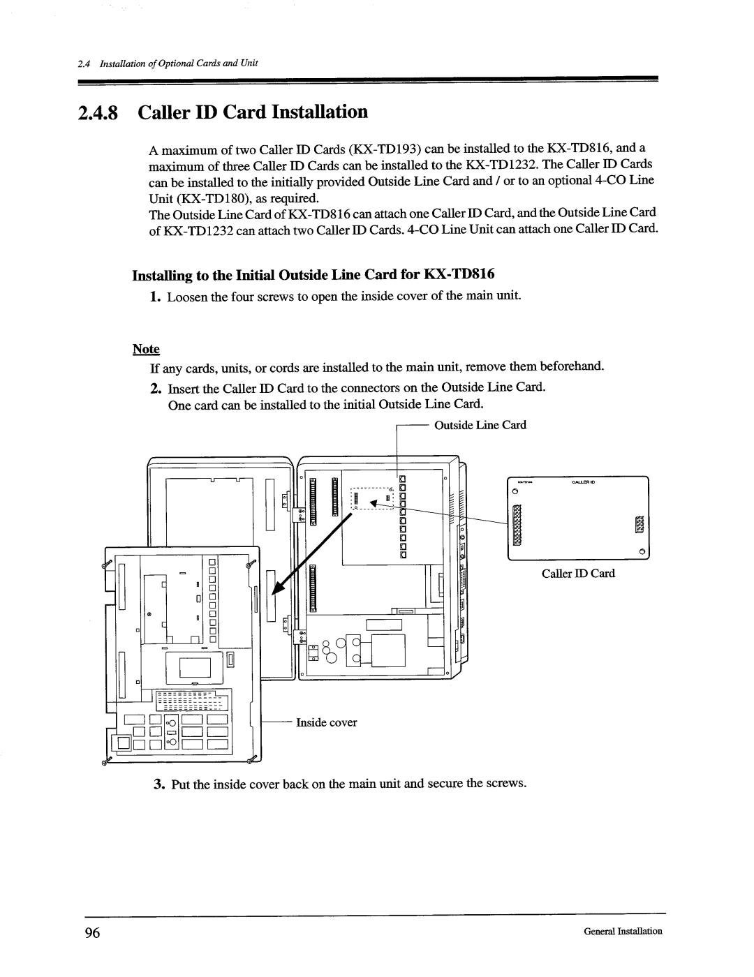 Panasonic KX-TD816, KX-TD1232 manual 