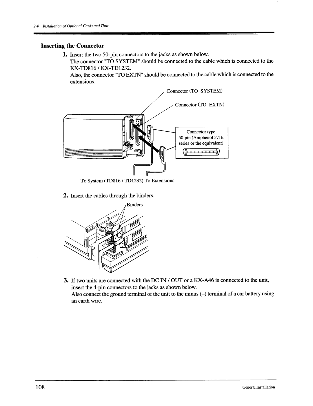 Panasonic KX-TD816, KX-TD1232 manual 