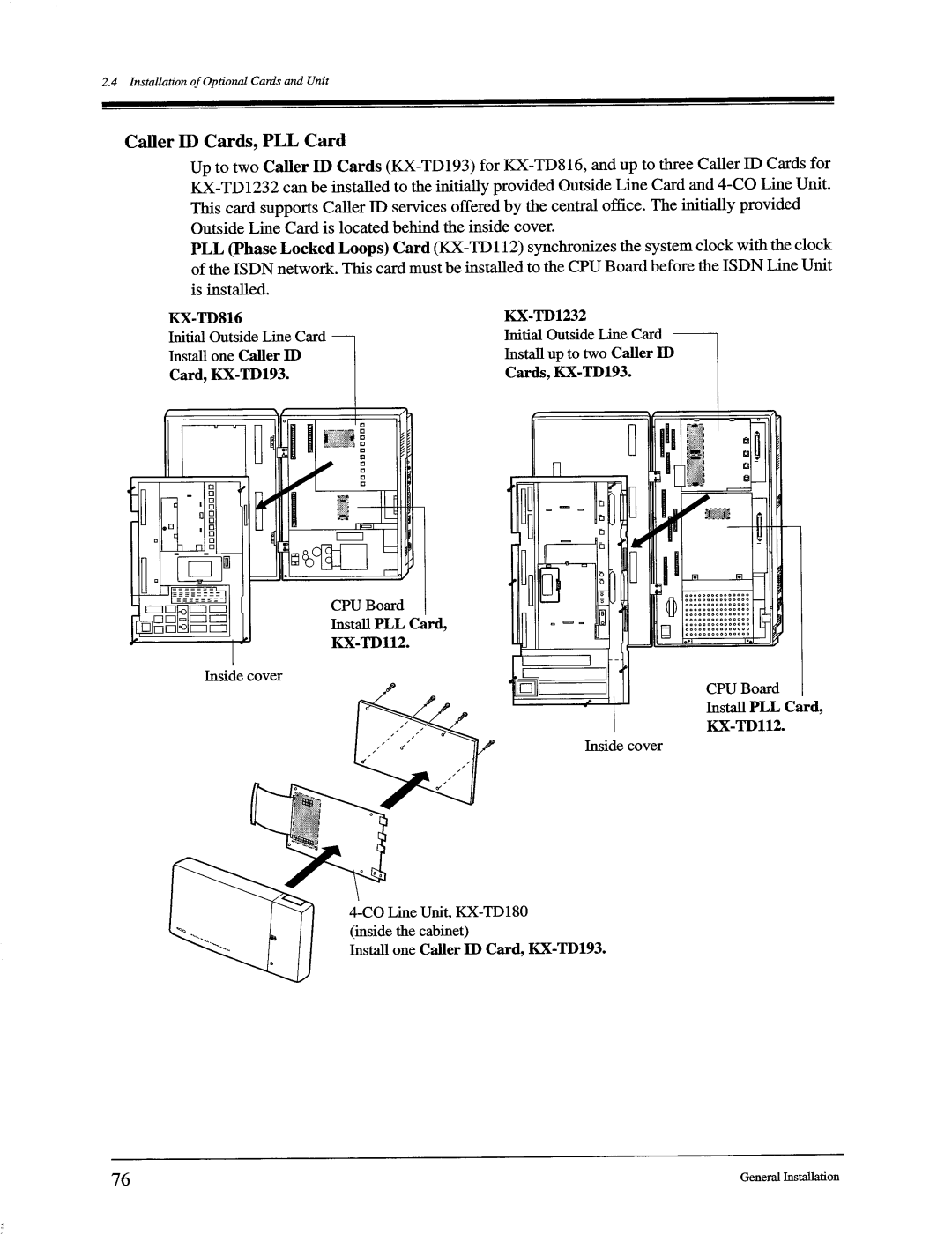 Panasonic KX-TD816, KX-TD1232 manual 
