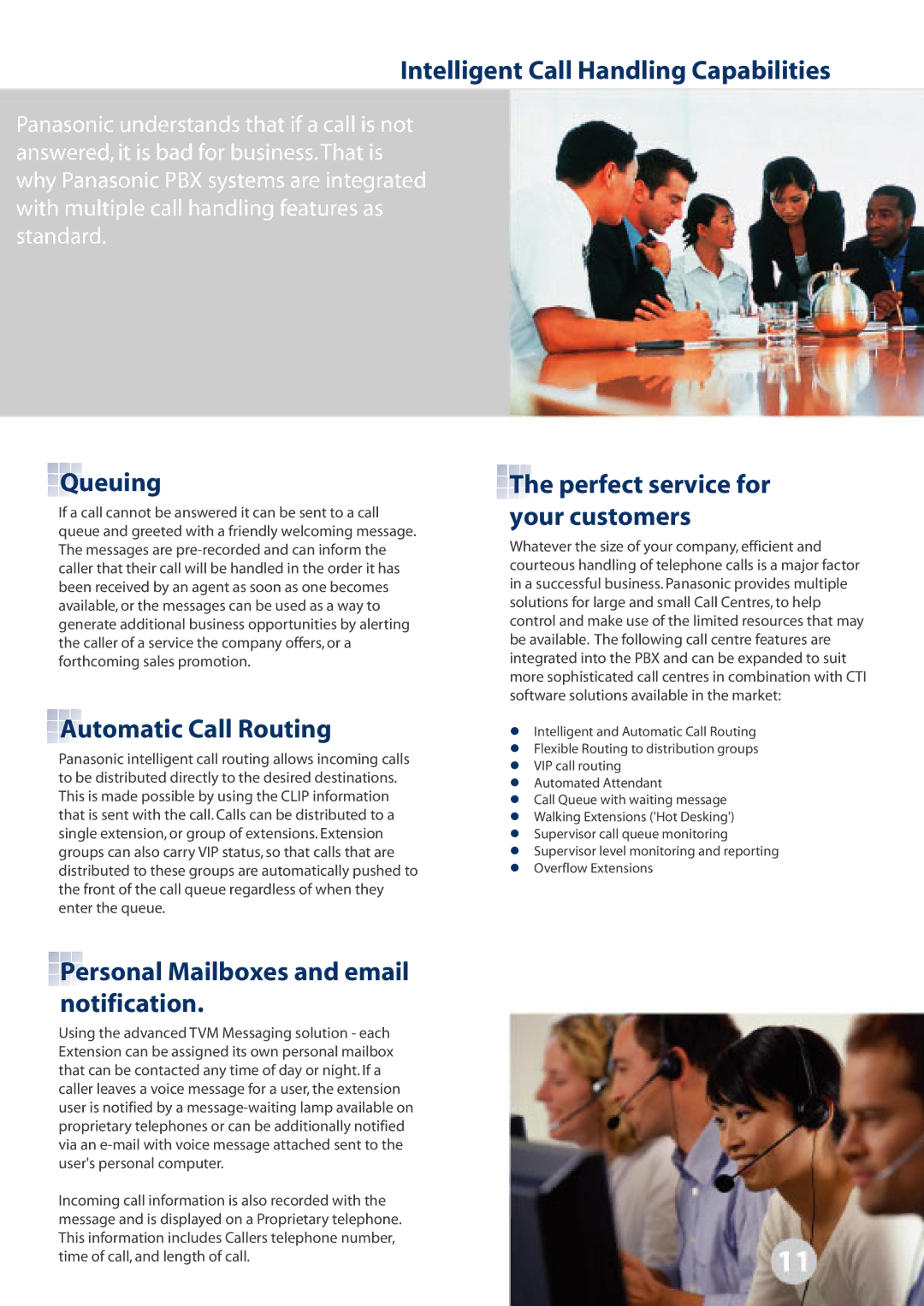 Panasonic KX-TDA manual Intelligent Call Handling Capabilities, Queuing, Automatic Call Routing 