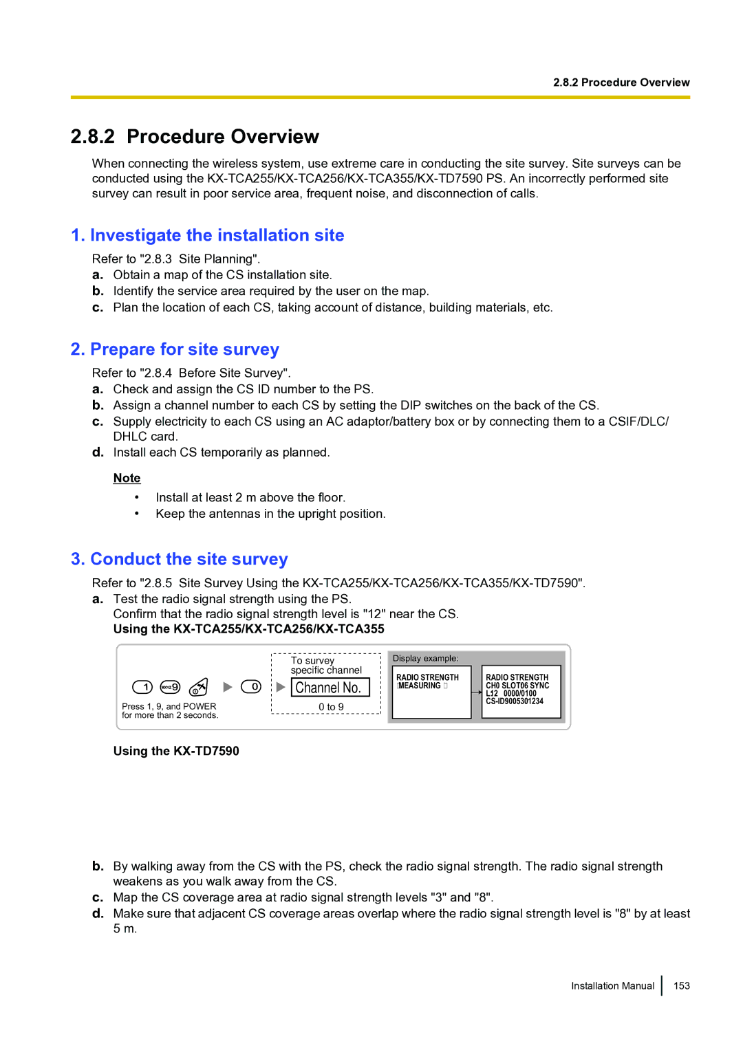 Panasonic KX-TDA100 installation manual Procedure Overview, Investigate the installation site, Prepare for site survey 