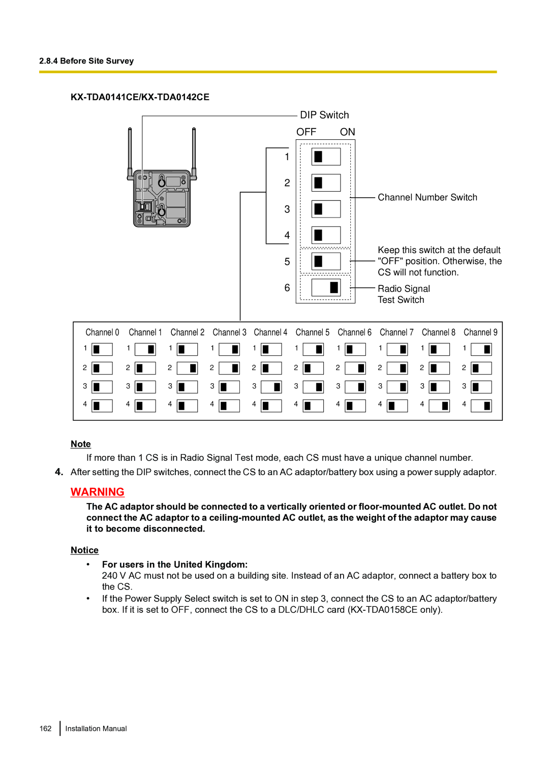 Panasonic KX-TDA100 installation manual OFF on 