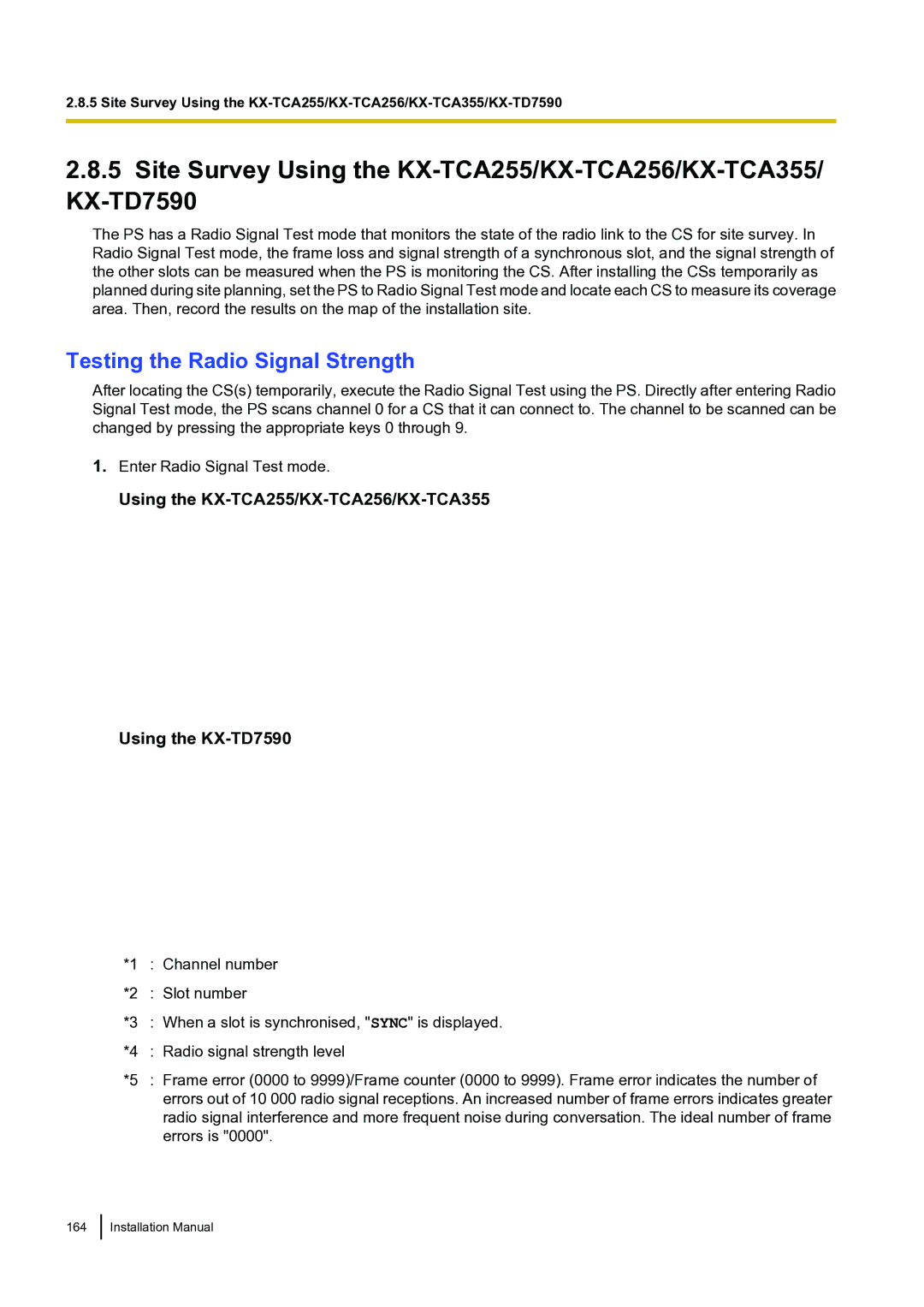 Panasonic KX-TDA100 installation manual Testing the Radio Signal Strength, To survey other slots 