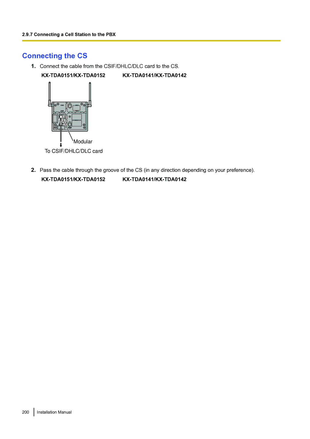 Panasonic KX-TDA100 installation manual Installation Manual 