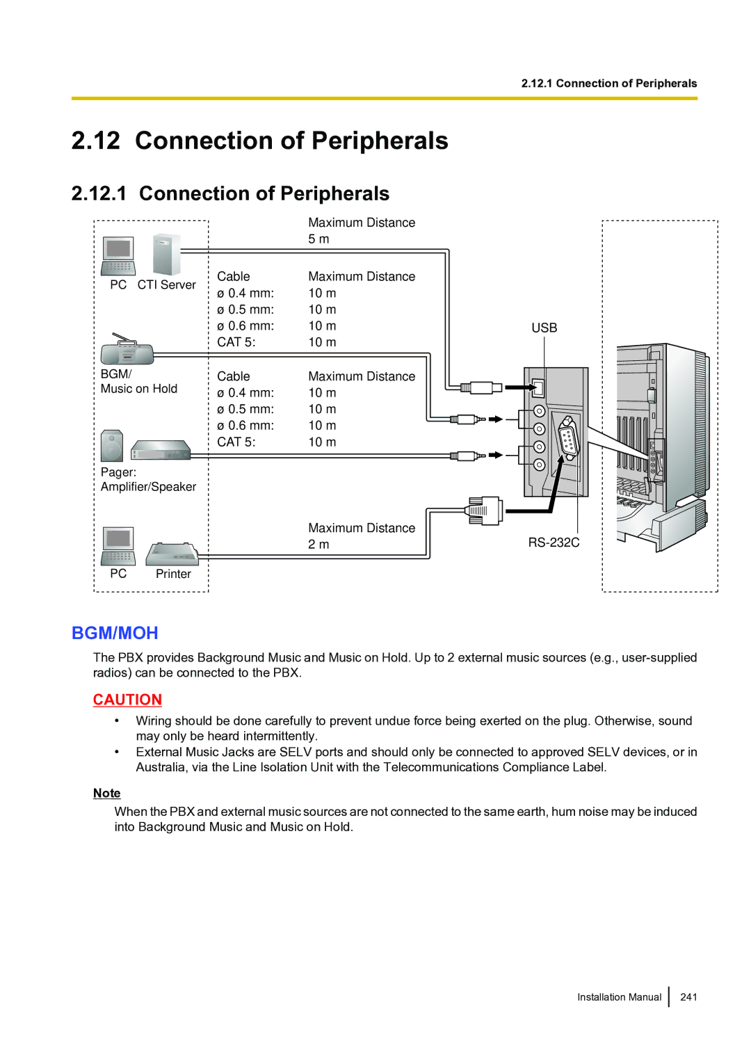 Panasonic KX-TDA100 installation manual Connection of Peripherals 