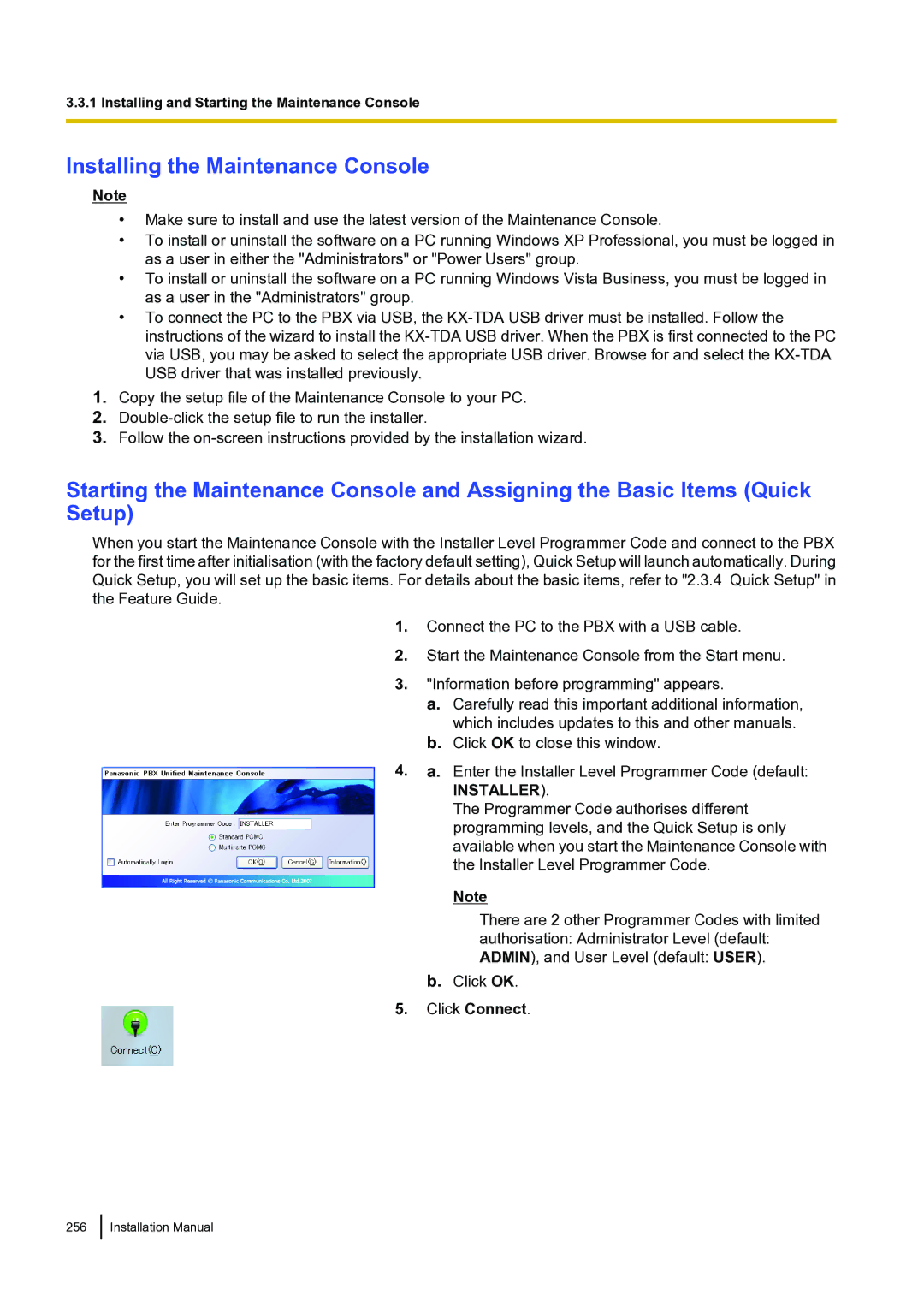 Panasonic KX-TDA100 installation manual 