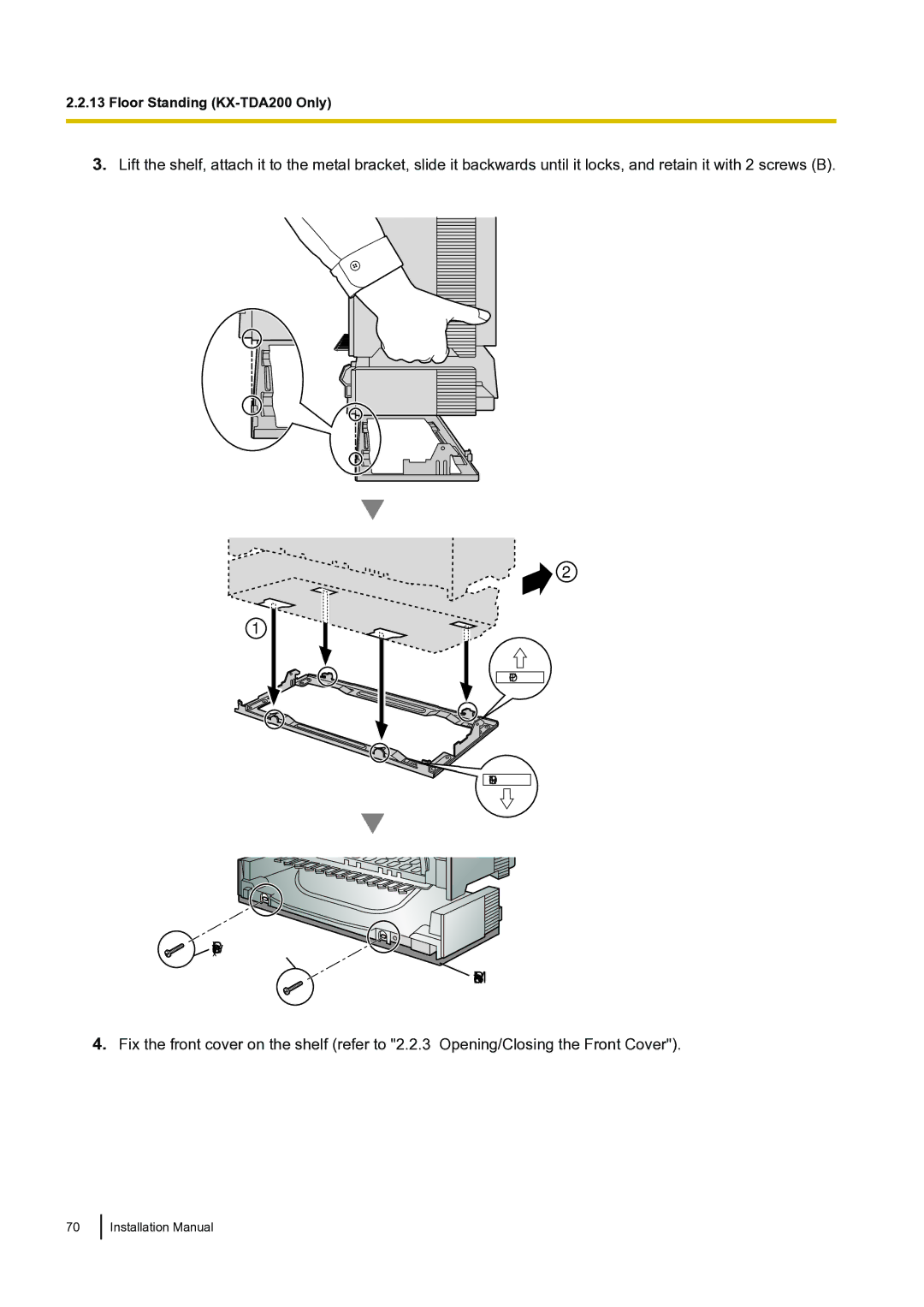 Panasonic KX-TDA100 installation manual TOP Front 