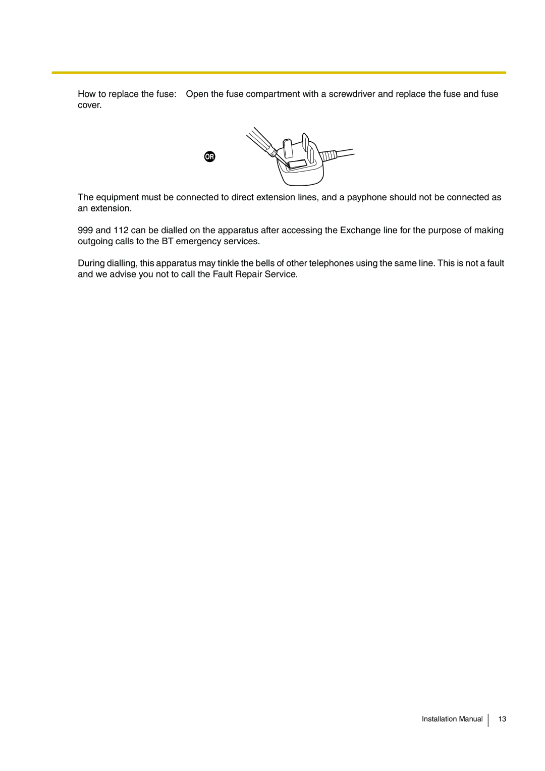 Panasonic KX-TDA100 installation manual Installation Manual 