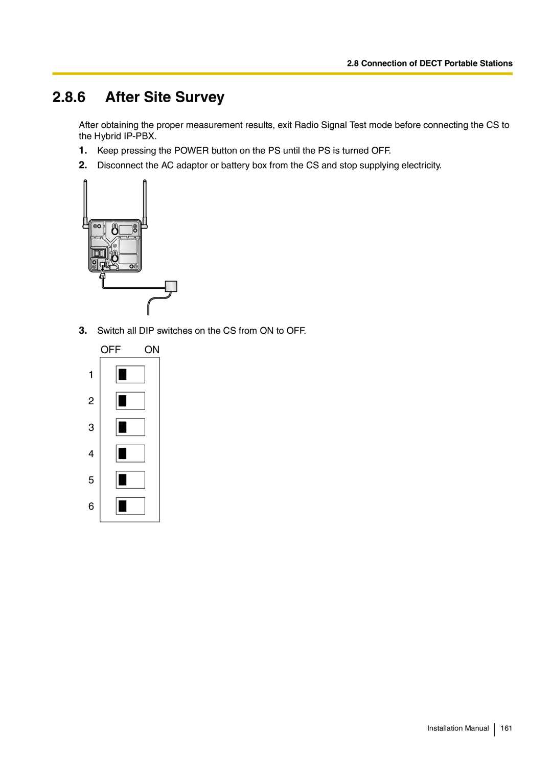 Panasonic KX-TDA100 installation manual After Site Survey 