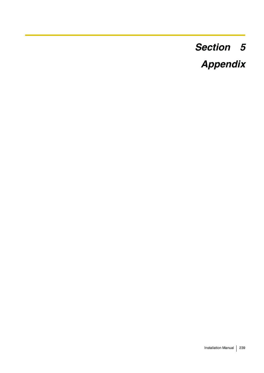 Panasonic KX-TDA100 installation manual Section Appendix 