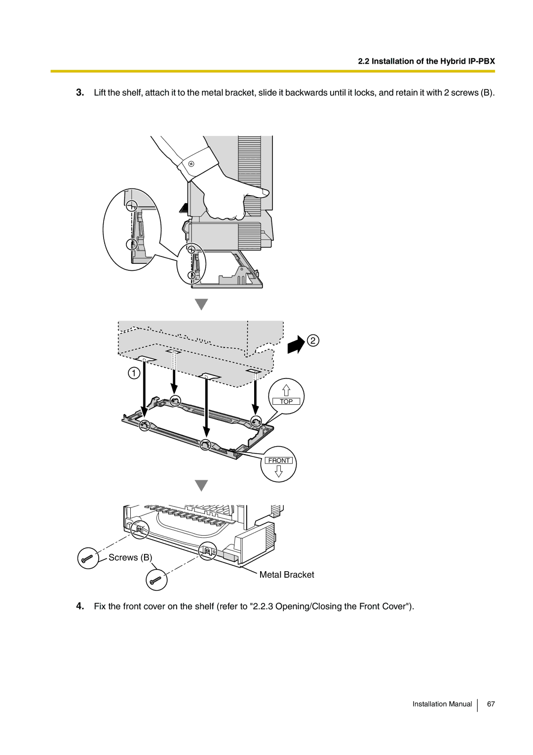 Panasonic KX-TDA100 installation manual TOP Front 