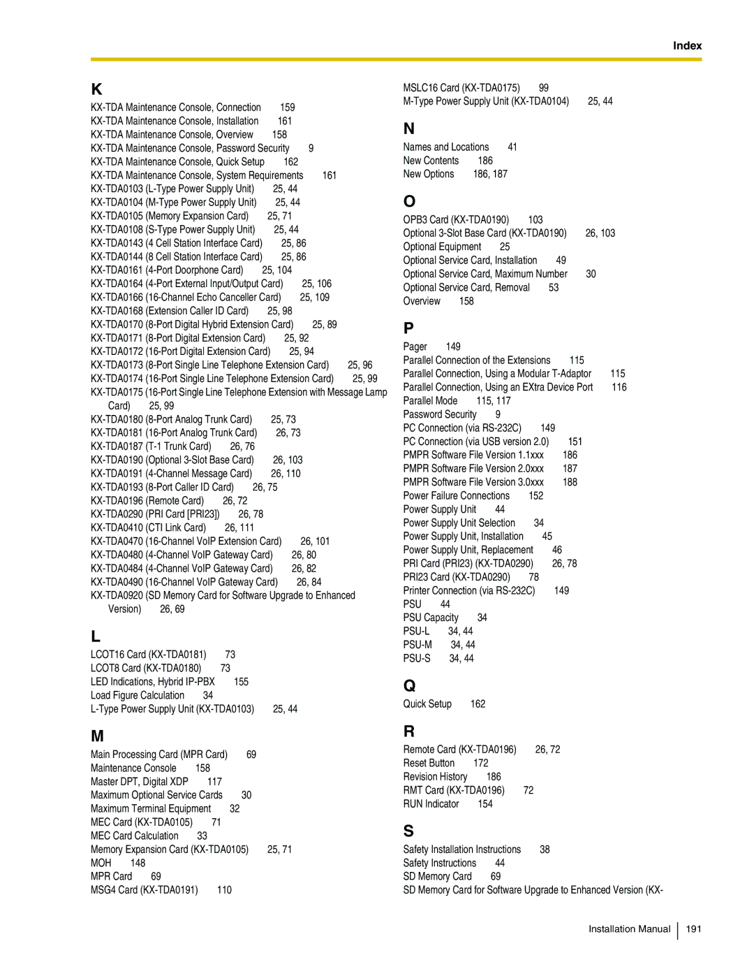 Panasonic KX-TDA100 installation manual Moh 