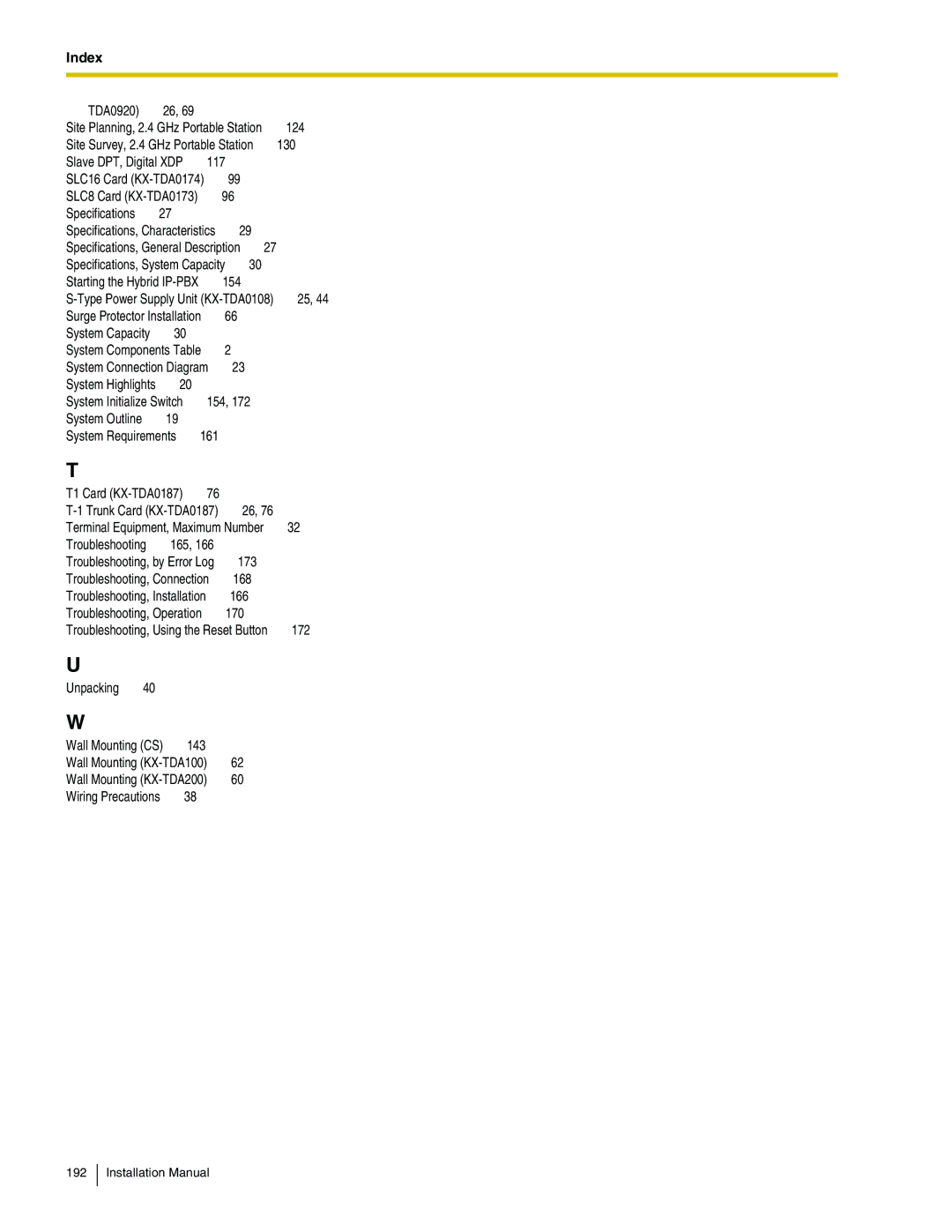 Panasonic KX-TDA100 installation manual TDA0920 