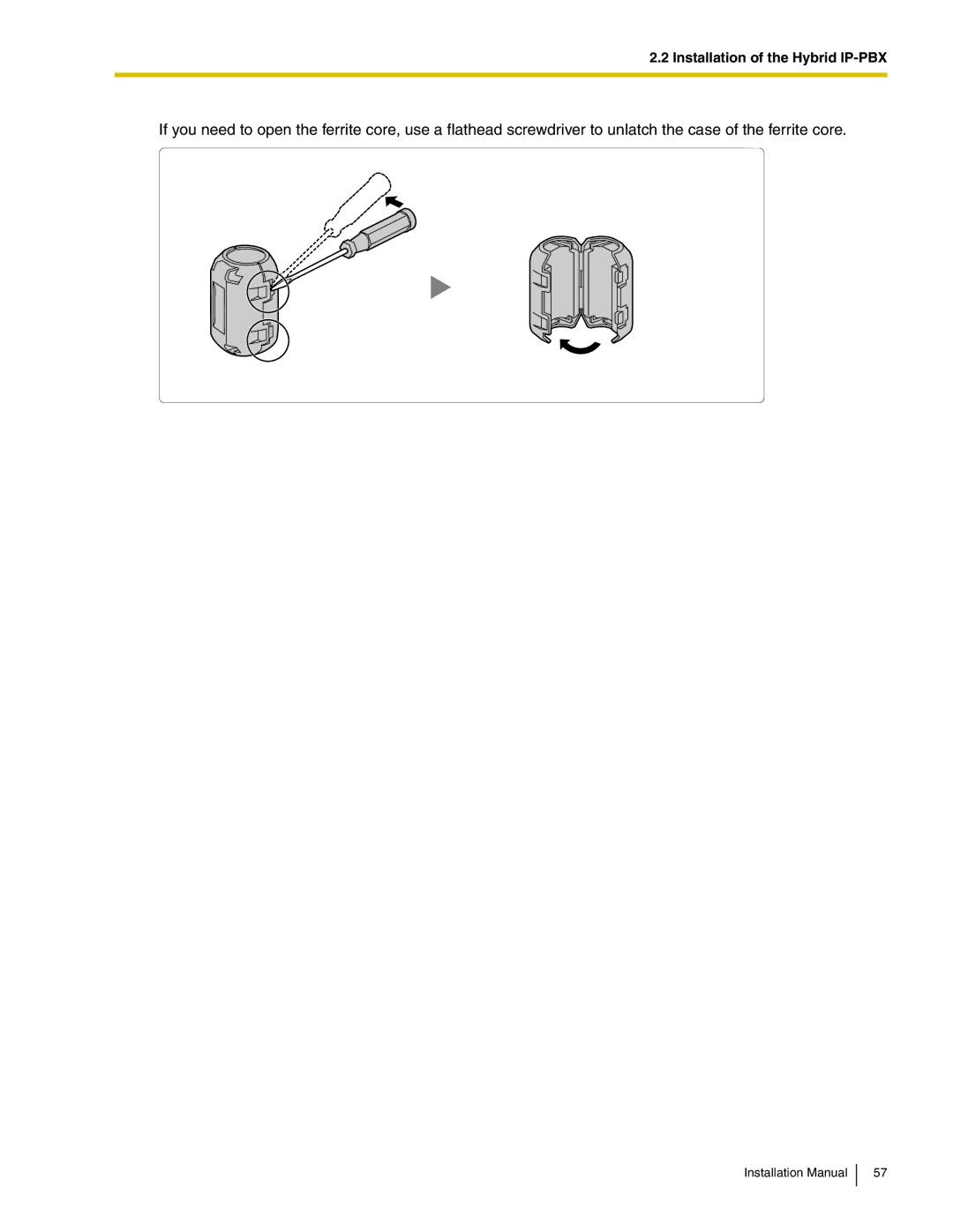 Panasonic KX-TDA100 installation manual Installation of the Hybrid IP-PBX 