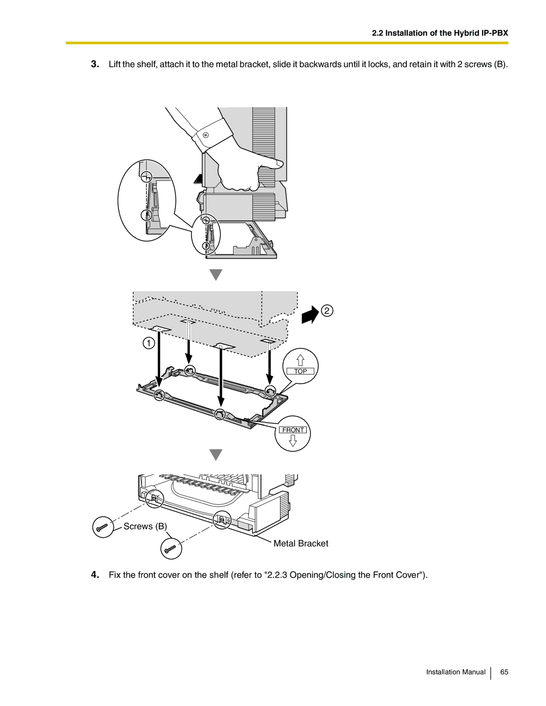 Panasonic KX-TDA100 installation manual TOP Front 