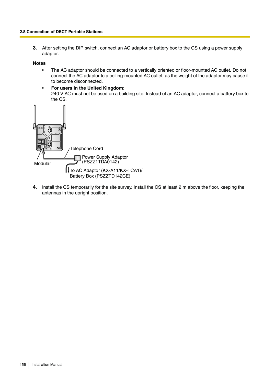 Panasonic KX-TDA100 installation manual For users in the United Kingdom 