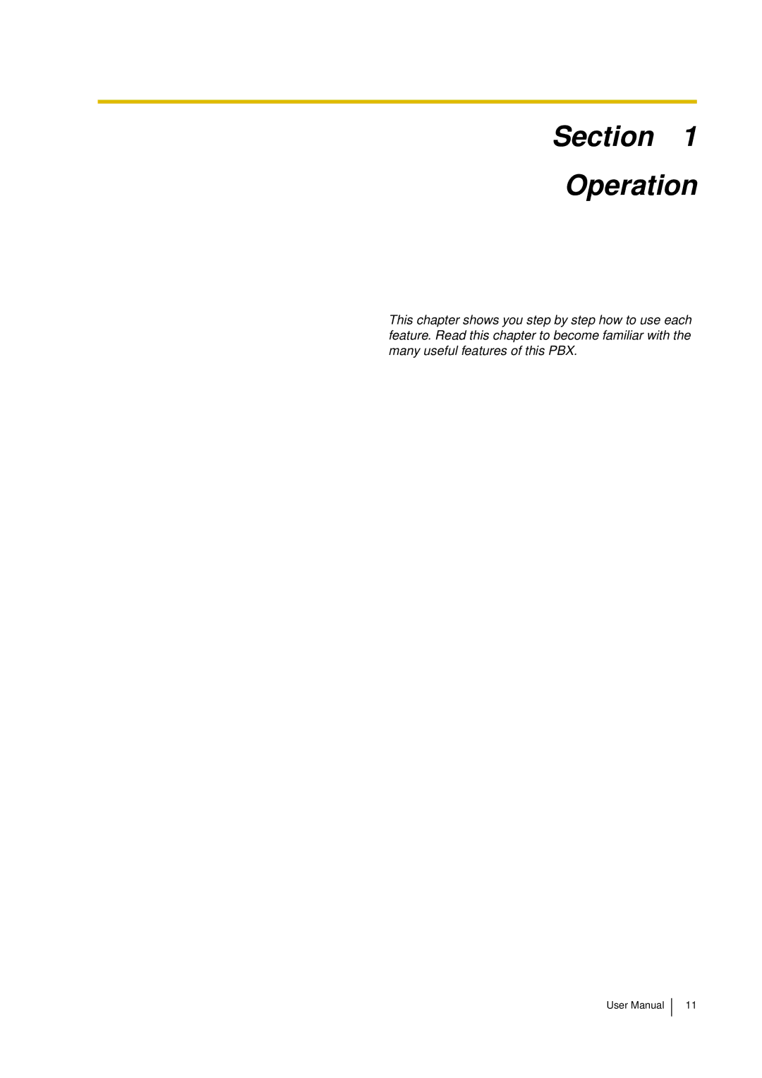 Panasonic KX-TDA15 user manual Section Operation 