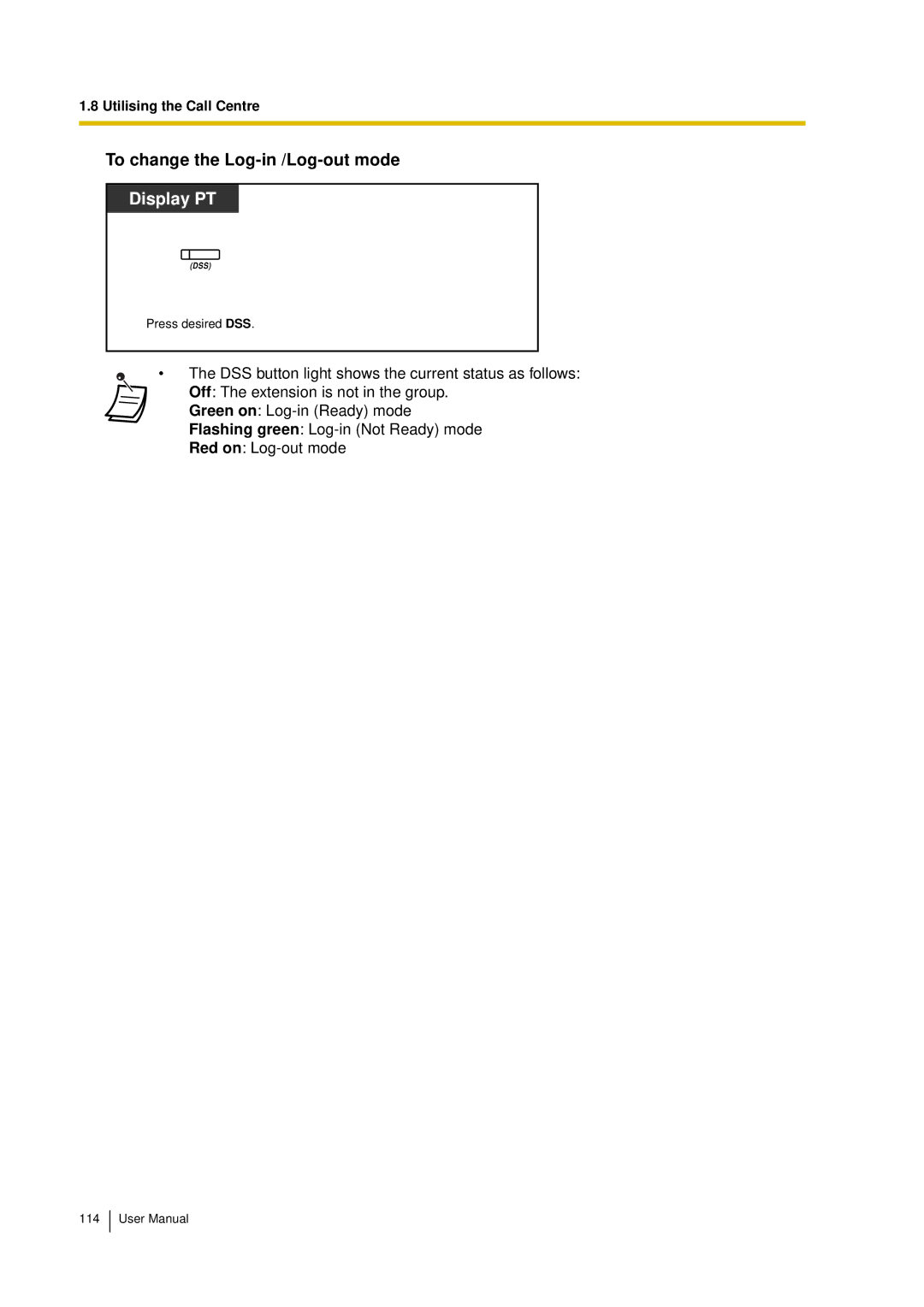 Panasonic KX-TDA15 user manual To change the Log-in /Log-out mode 