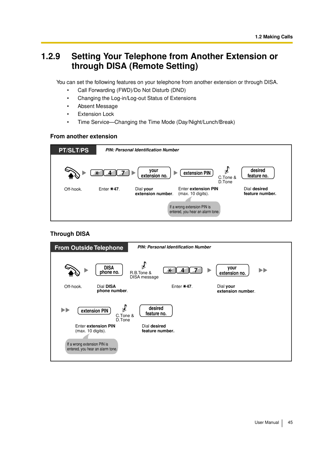 Panasonic KX-TDA15 user manual From another extension, Through Disa, Your 