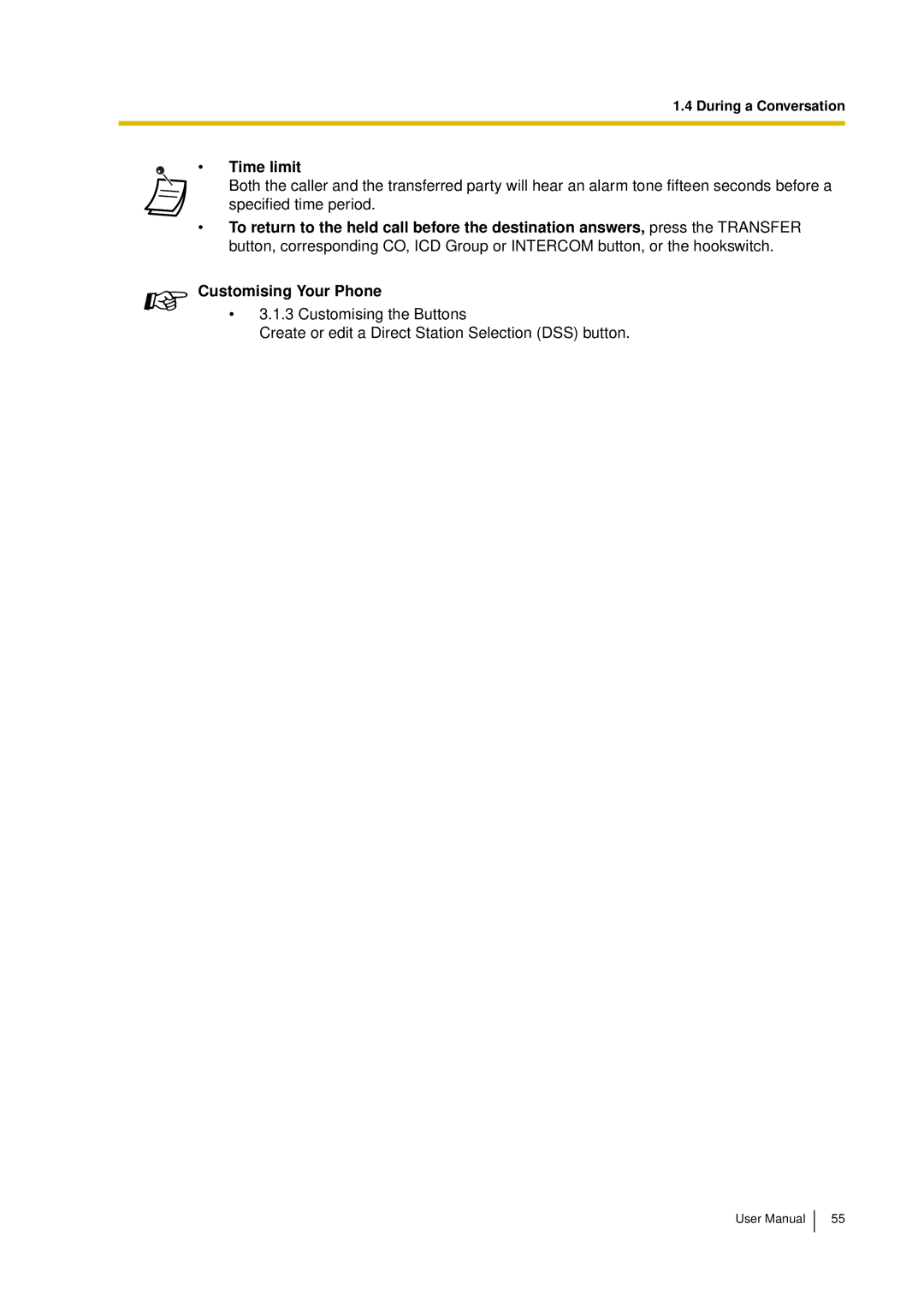 Panasonic KX-TDA15 user manual Time limit 