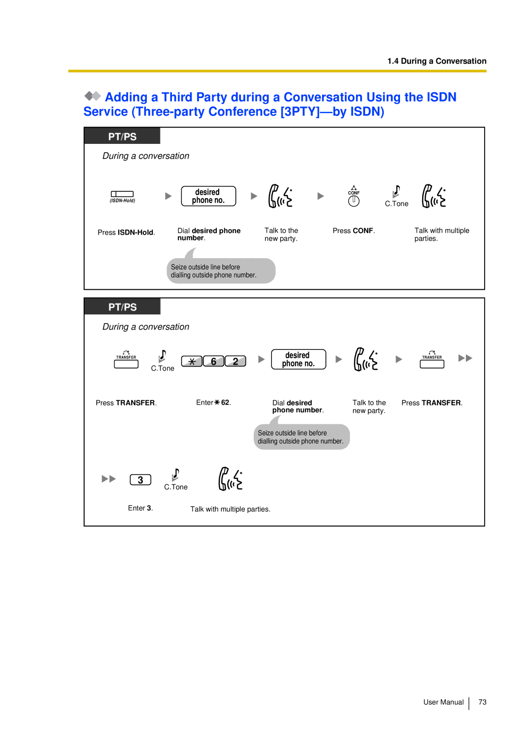 Panasonic KX-TDA15 user manual Press ISDN-Hold Dial desired phone 