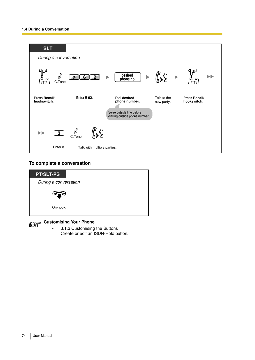 Panasonic KX-TDA15 user manual Press Recall 