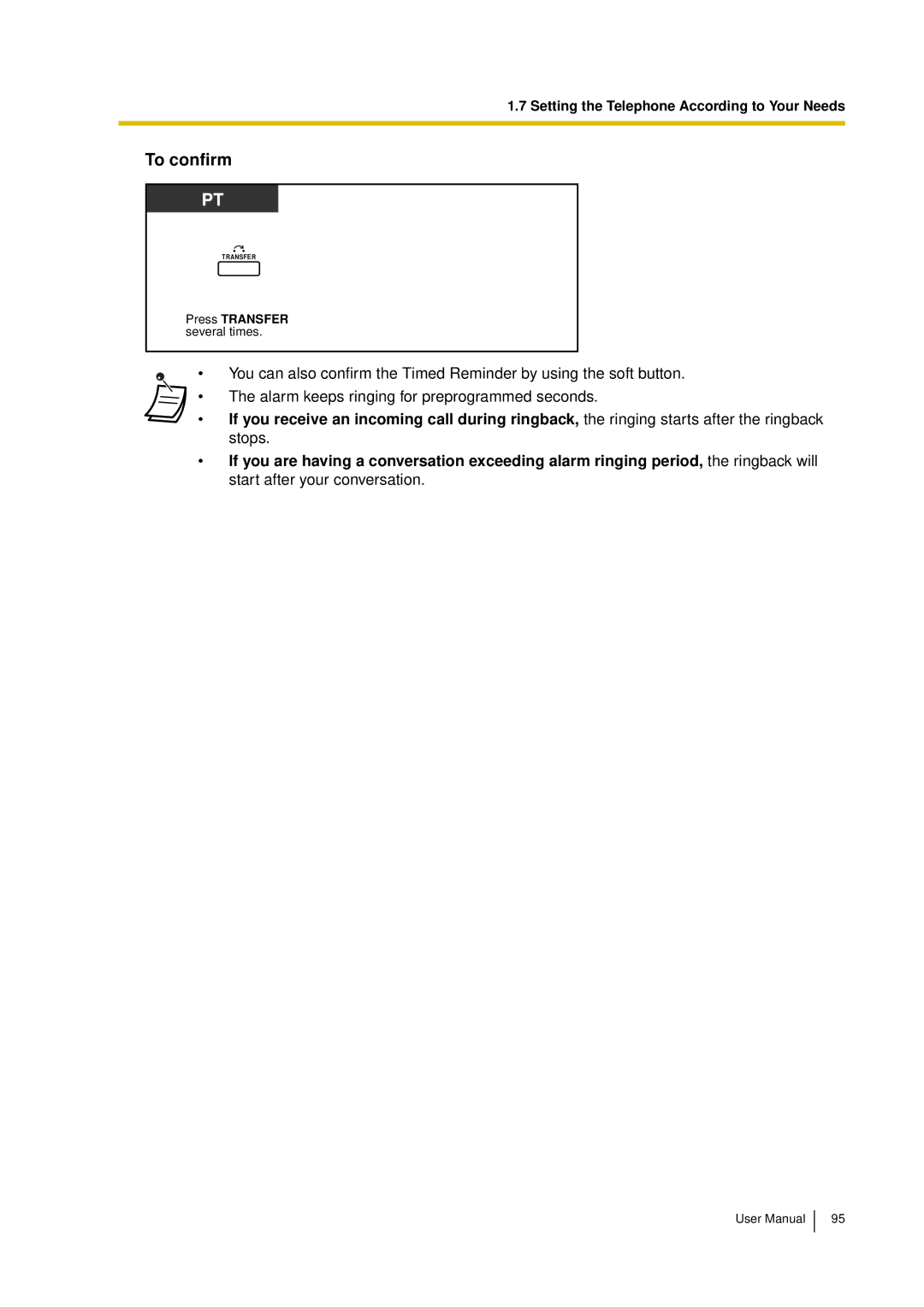 Panasonic KX-TDA15 user manual To confirm 