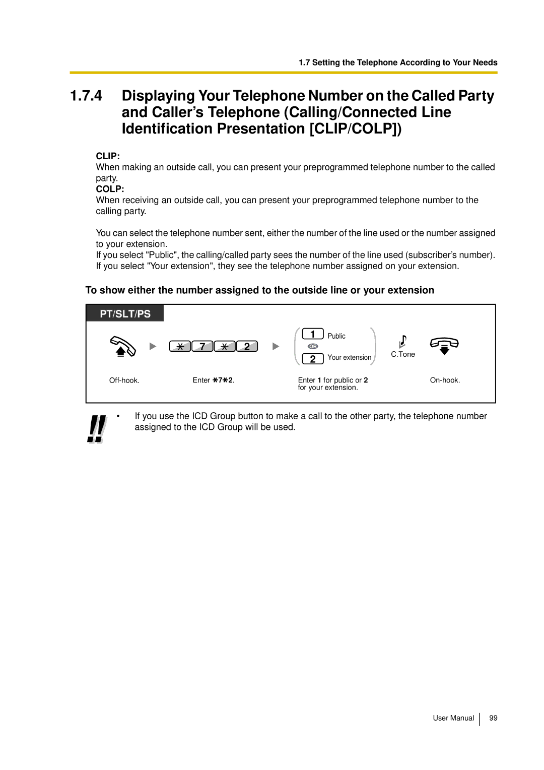 Panasonic KX-TDA15 user manual Clip 