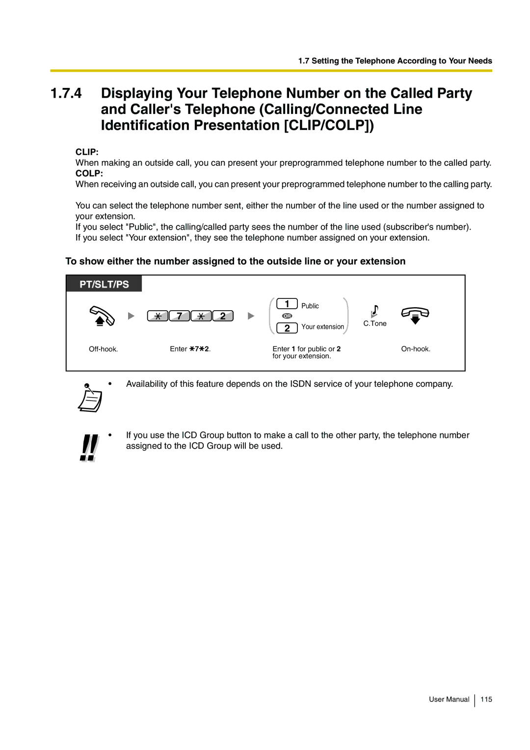 Panasonic KX-TDA15 user manual Clip 