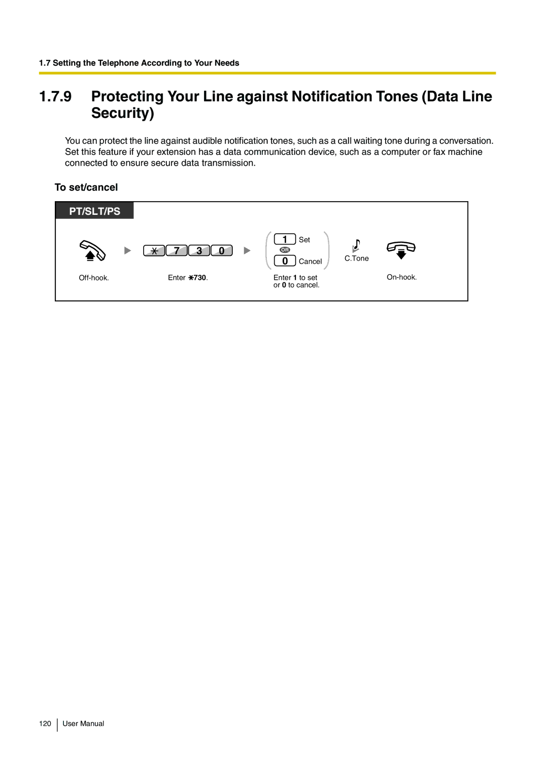 Panasonic KX-TDA15 user manual To set/cancel, 730 