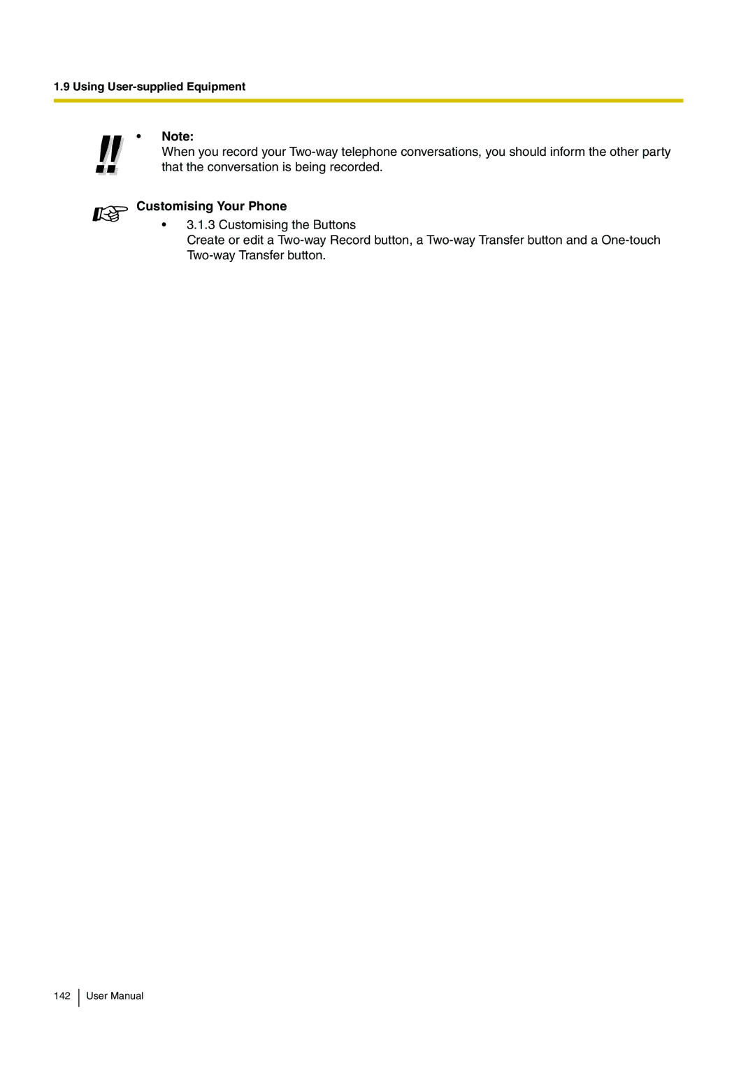 Panasonic KX-TDA15 user manual Customising Your Phone 