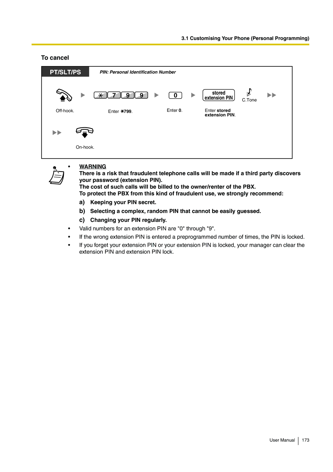 Panasonic KX-TDA15 user manual Stored Extension PIN 