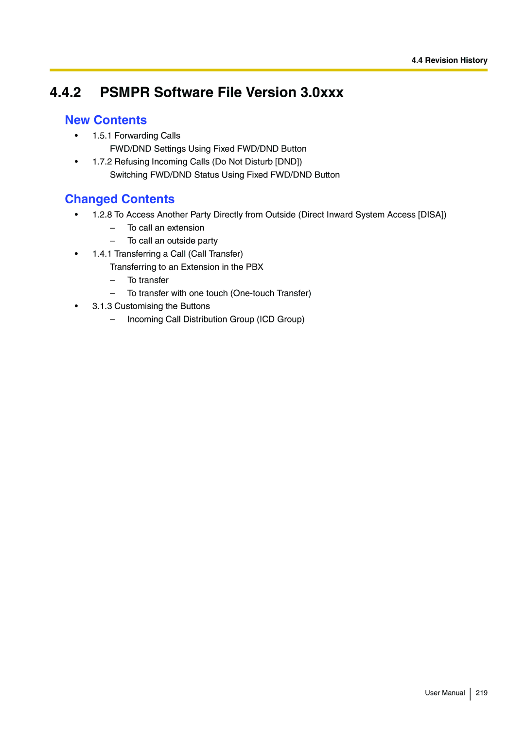 Panasonic KX-TDA15 user manual Psmpr Software File Version 