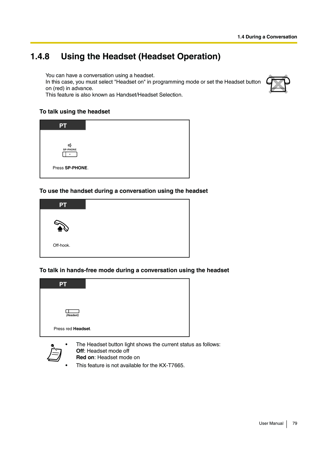 Panasonic KX-TDA15 user manual Using the Headset Headset Operation, To talk using the headset 