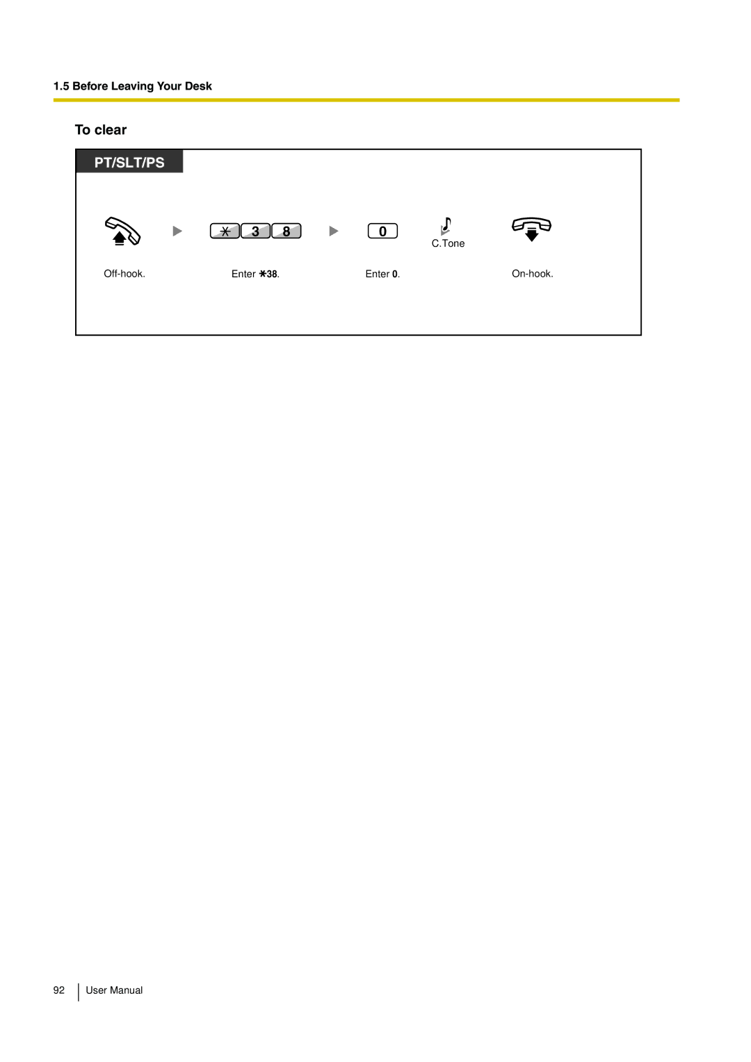 Panasonic KX-TDA15 user manual To clear 