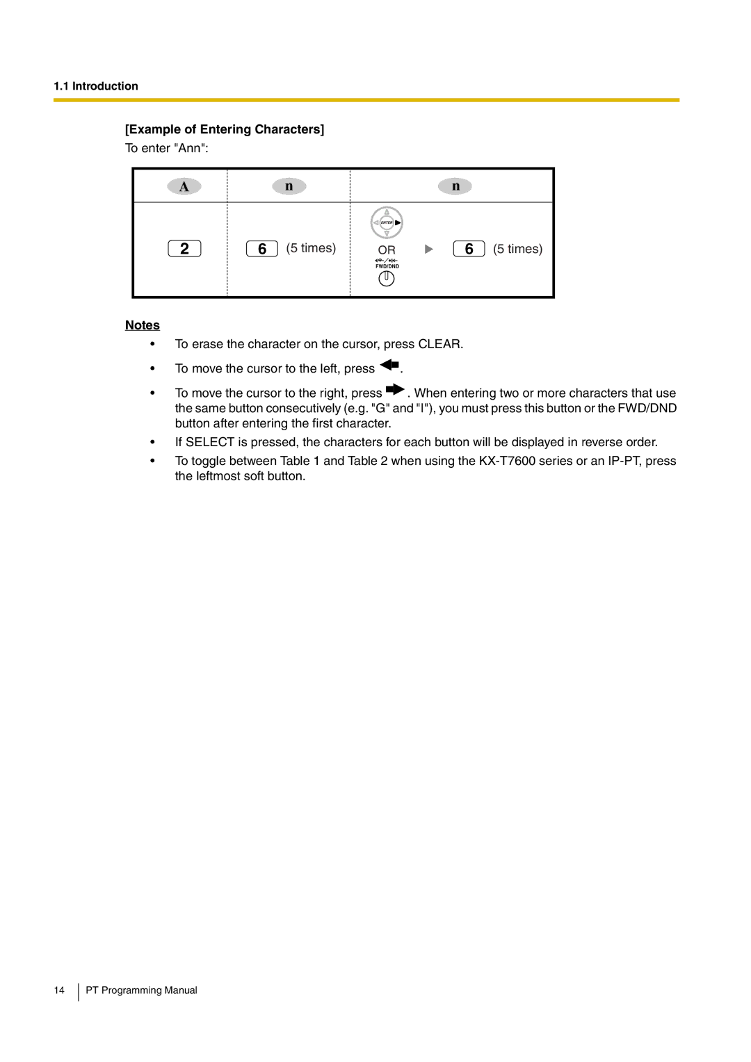 Panasonic KX-TDA15 manual Times, Example of Entering Characters 