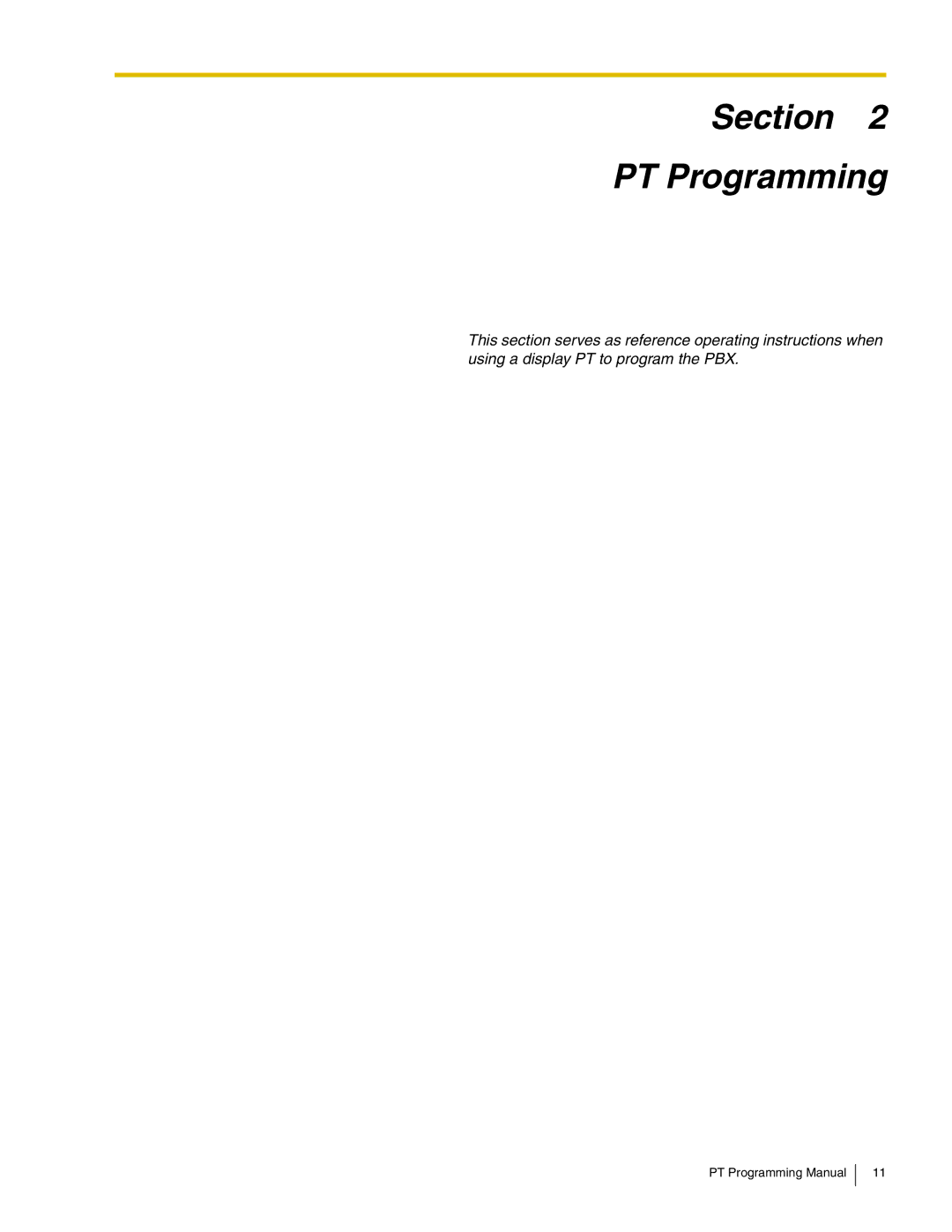 Panasonic KX-TDA600, KX-TDA200, KX-TDA100, KX-TDA50 manual Section PT Programming 