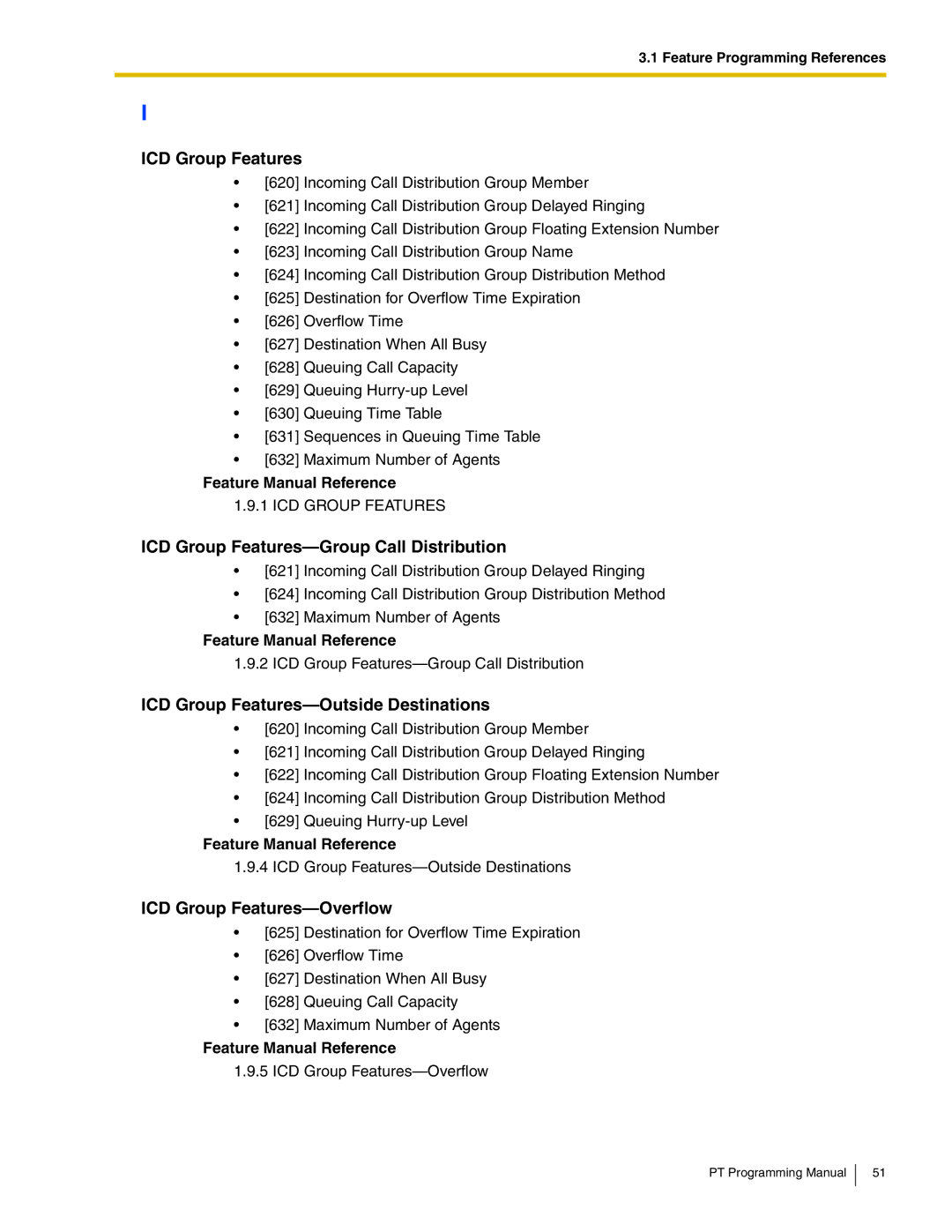 Panasonic KX-TDA600, KX-TDA200 ICD Group Features-Group Call Distribution, ICD Group Features-Outside Destinations 