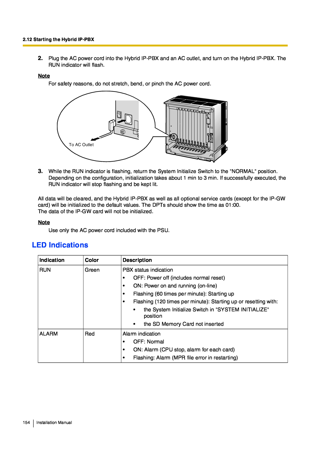 Panasonic KX-TDA200, KX-TDA100 manual ÔÛÜ ×²¼·½¿¬·±²­, Ì± ßÝ Ñ«¬´»¬, ïëì ×²­¬¿´´¿¬·±² Ó¿²«¿´ 